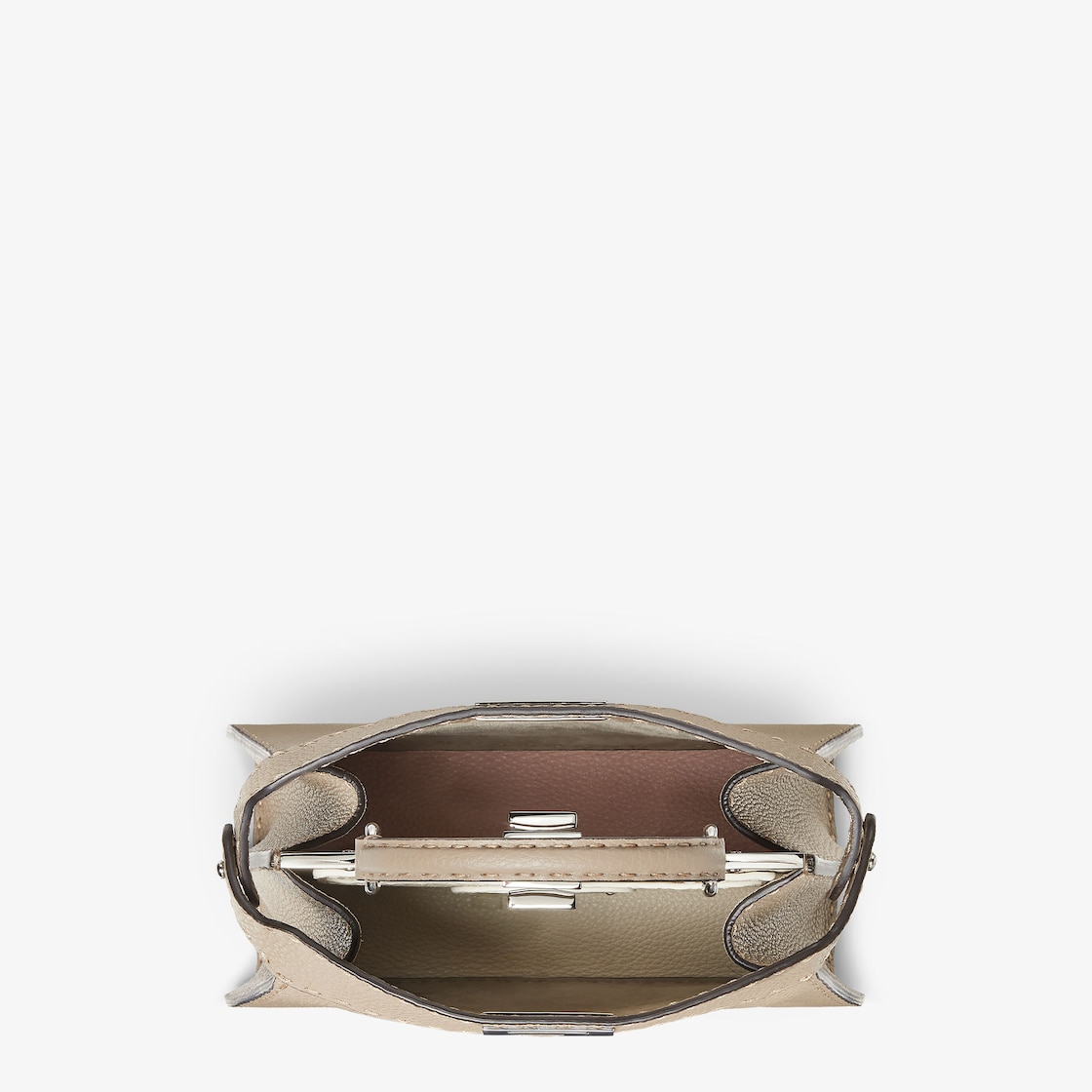 FENDI Peekaboo ISeeU Small Dove gray Selleria bag with 1254 hand-sewn topstitches - Image 2